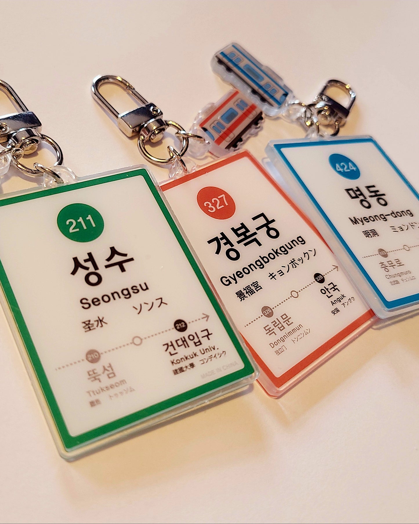Korean Subway Station Keychain, Charm