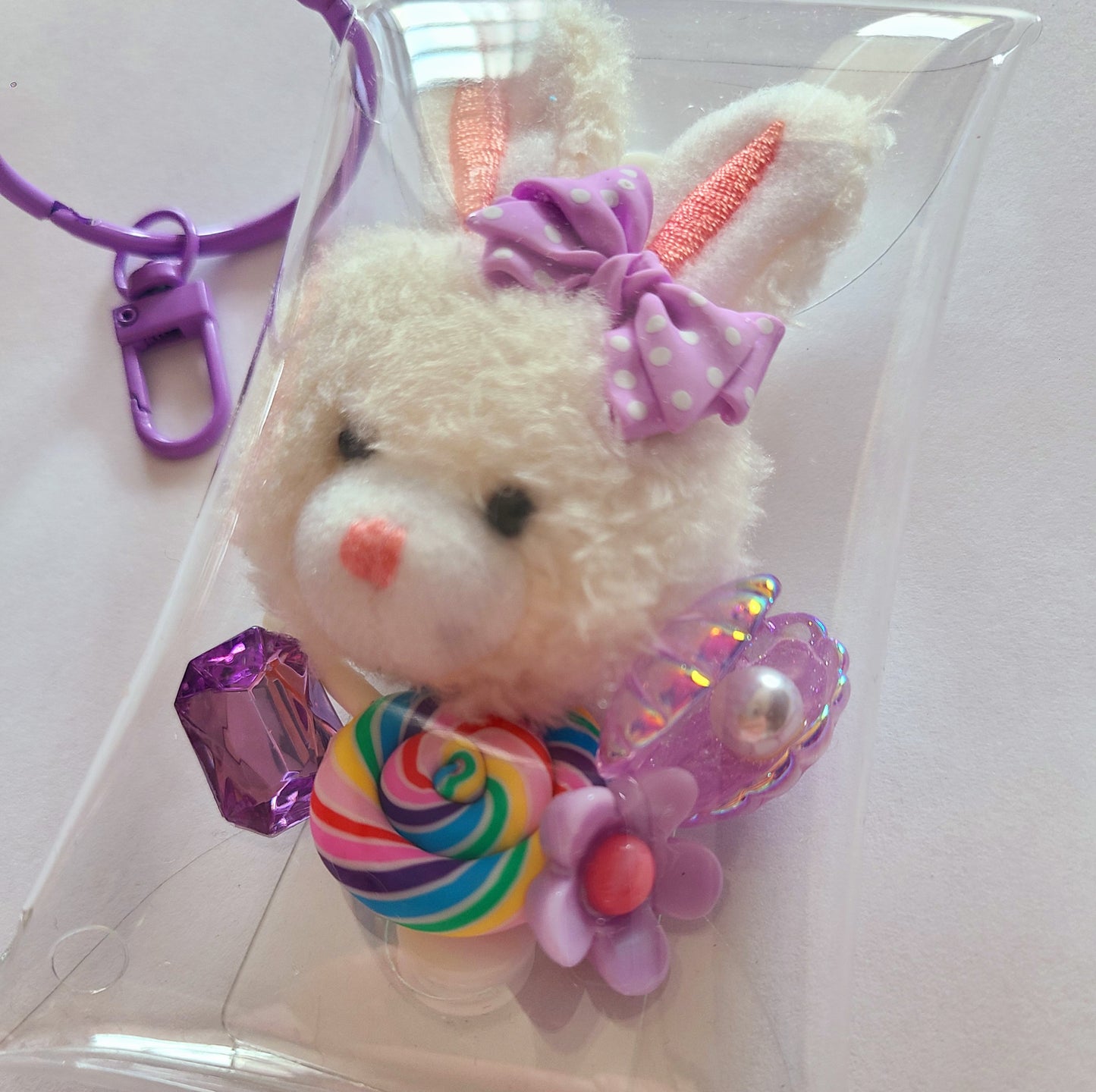 Clear Bag With Cuties Keychain Charm