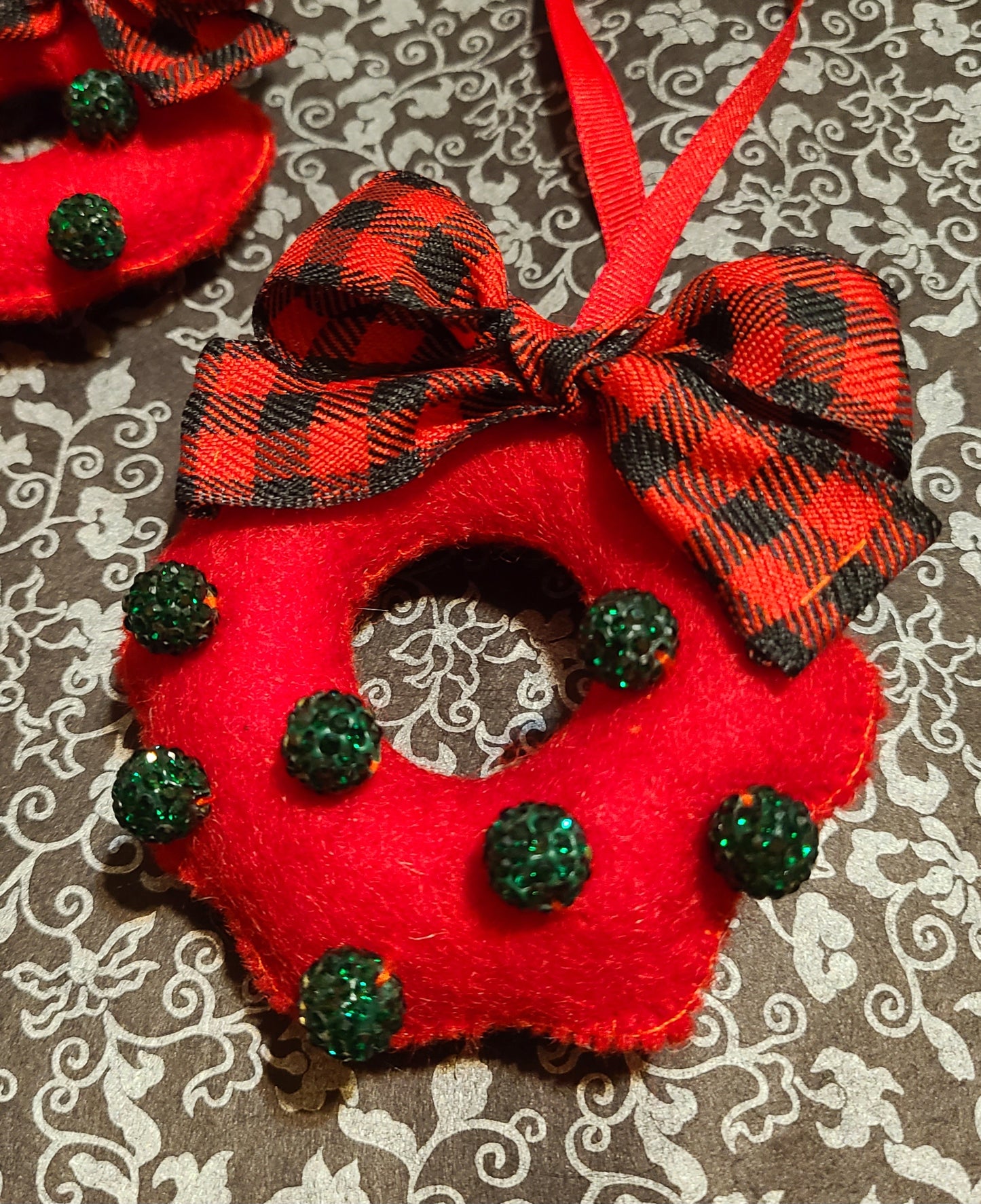 Handmade Wool Felt Wreath Ornament