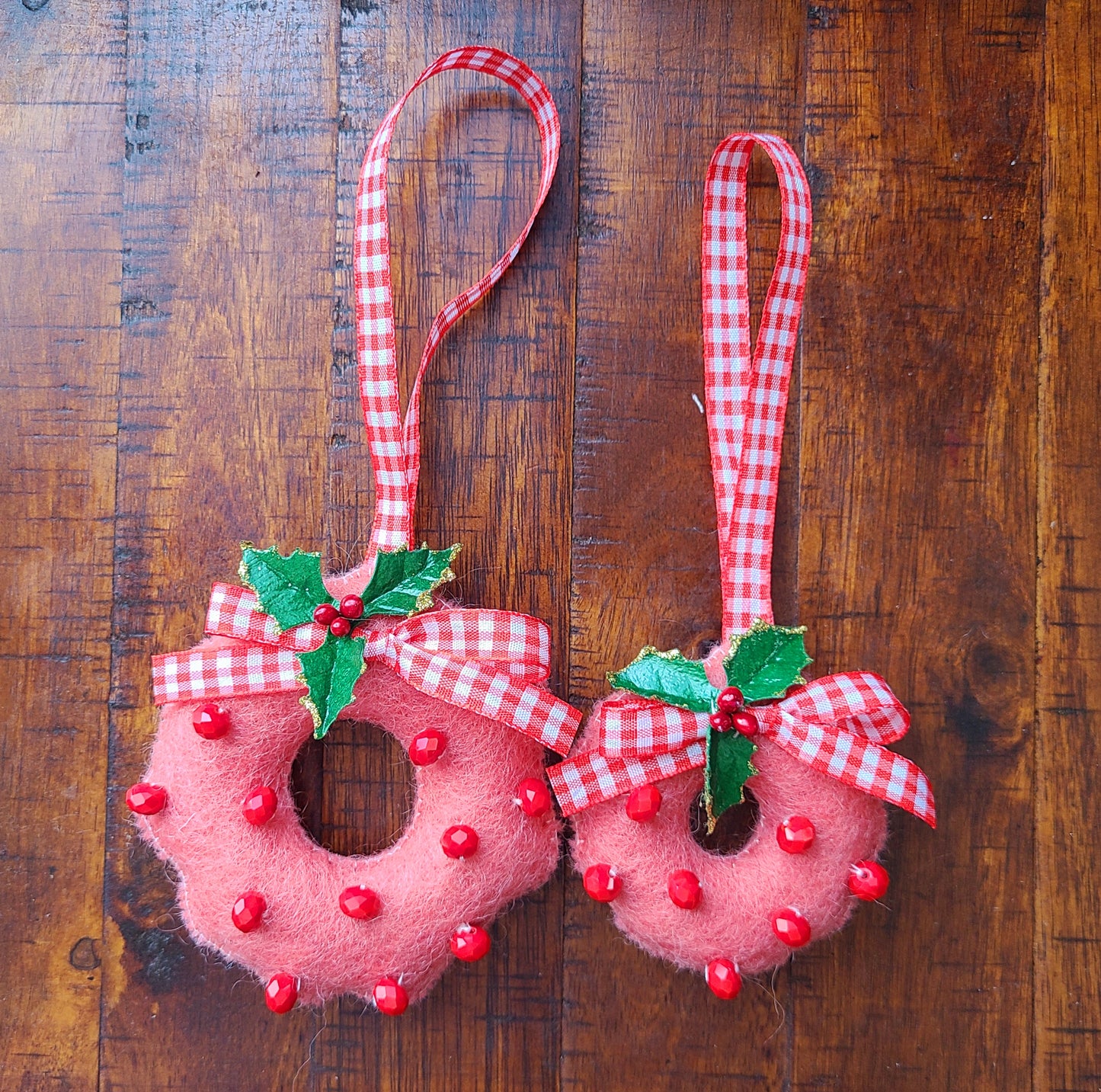Handmade Wool Felt Wreath Christmas Ornament