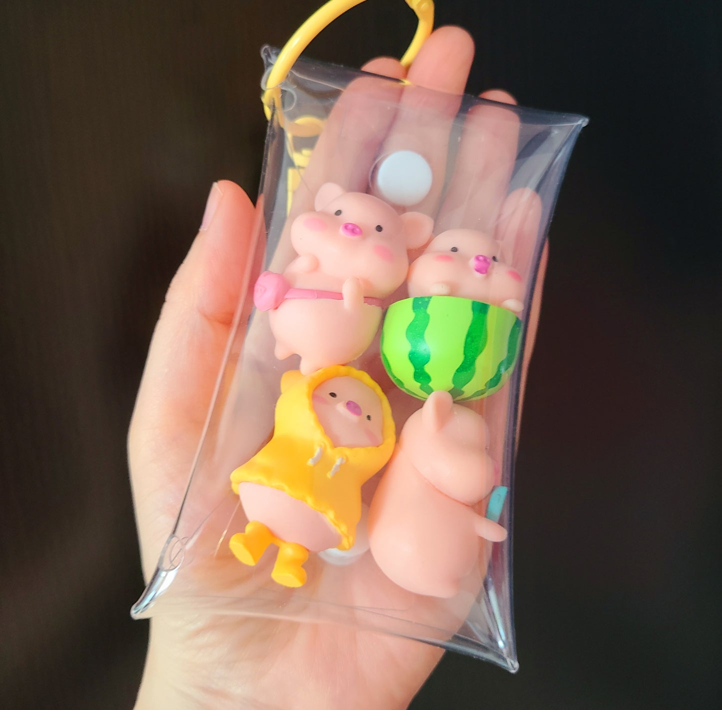Clear Bag With Cuties Keychain Charm