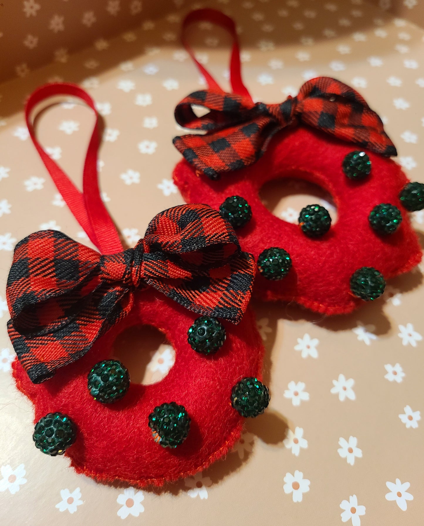 Handmade Wool Felt Wreath Ornament