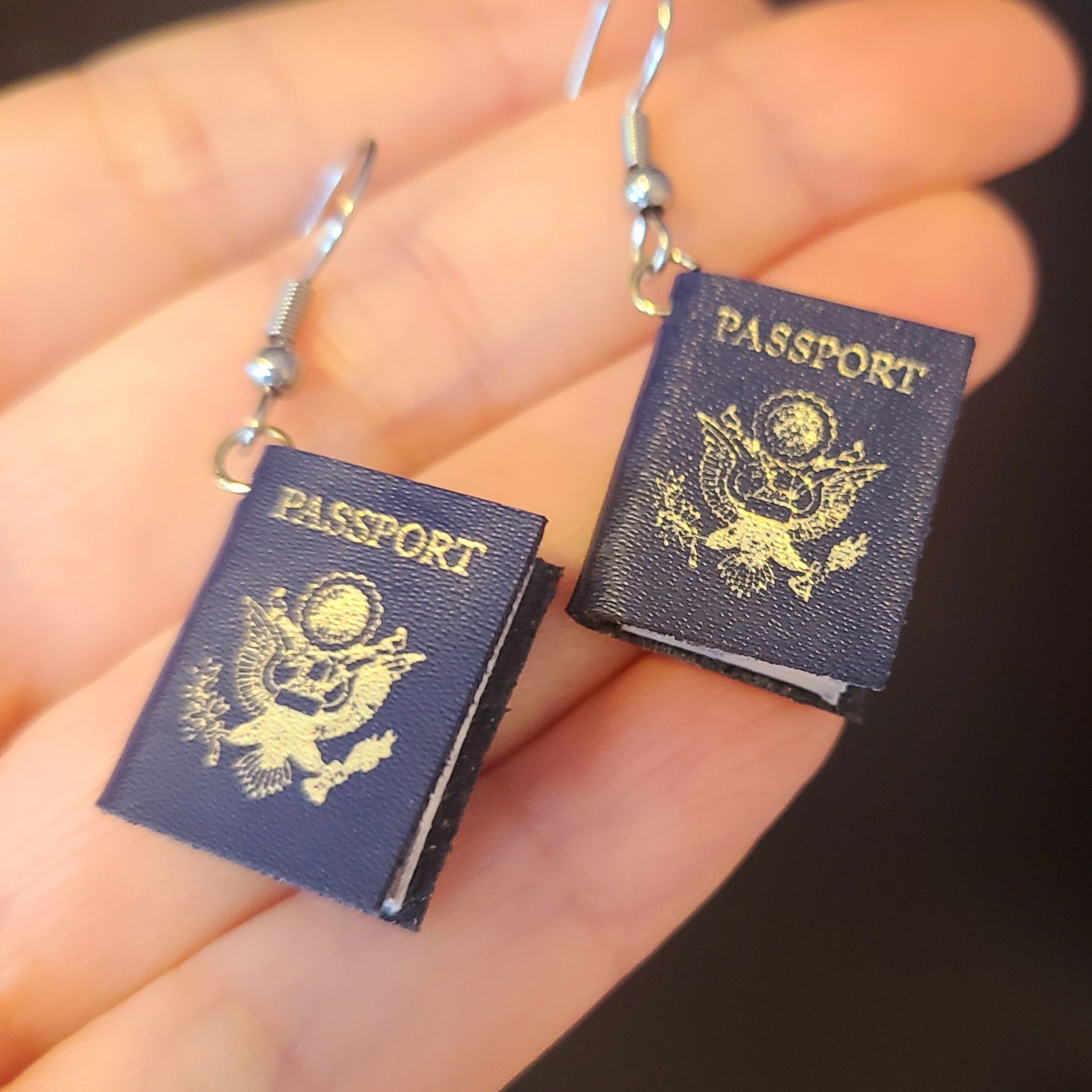 US passport earrings