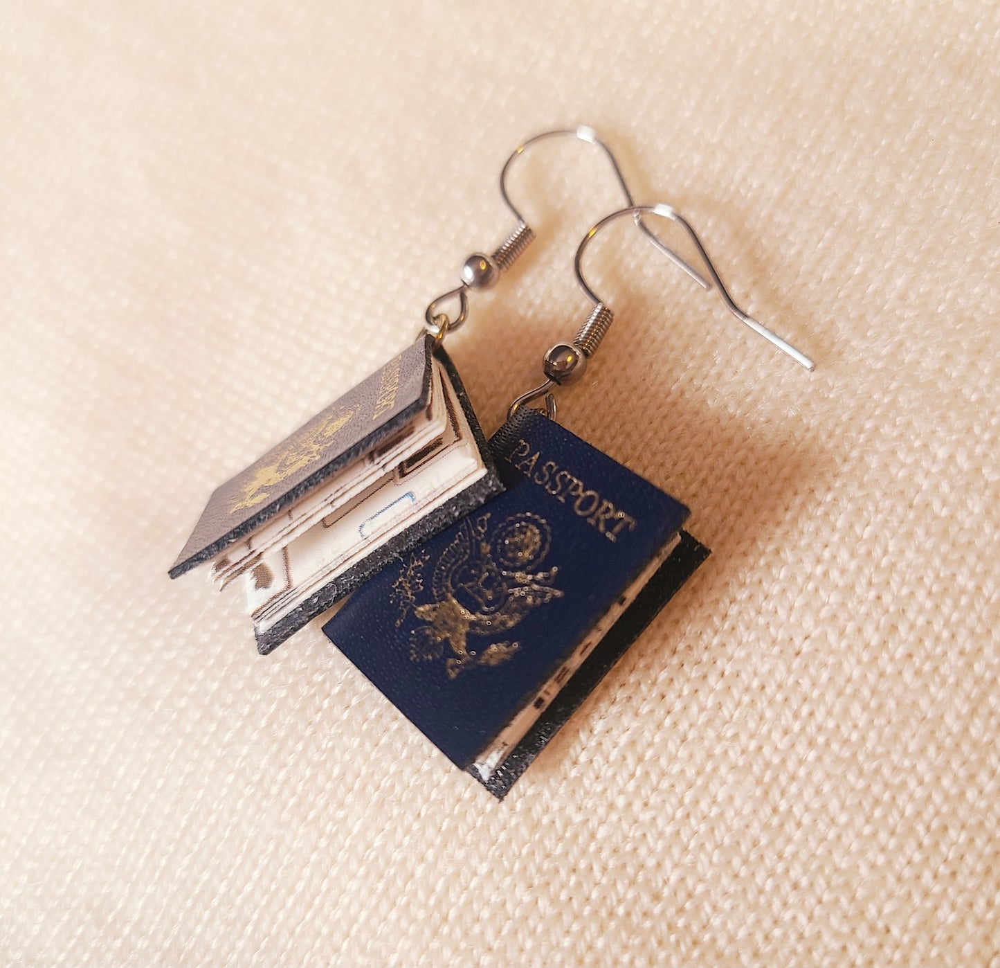 US passport earrings