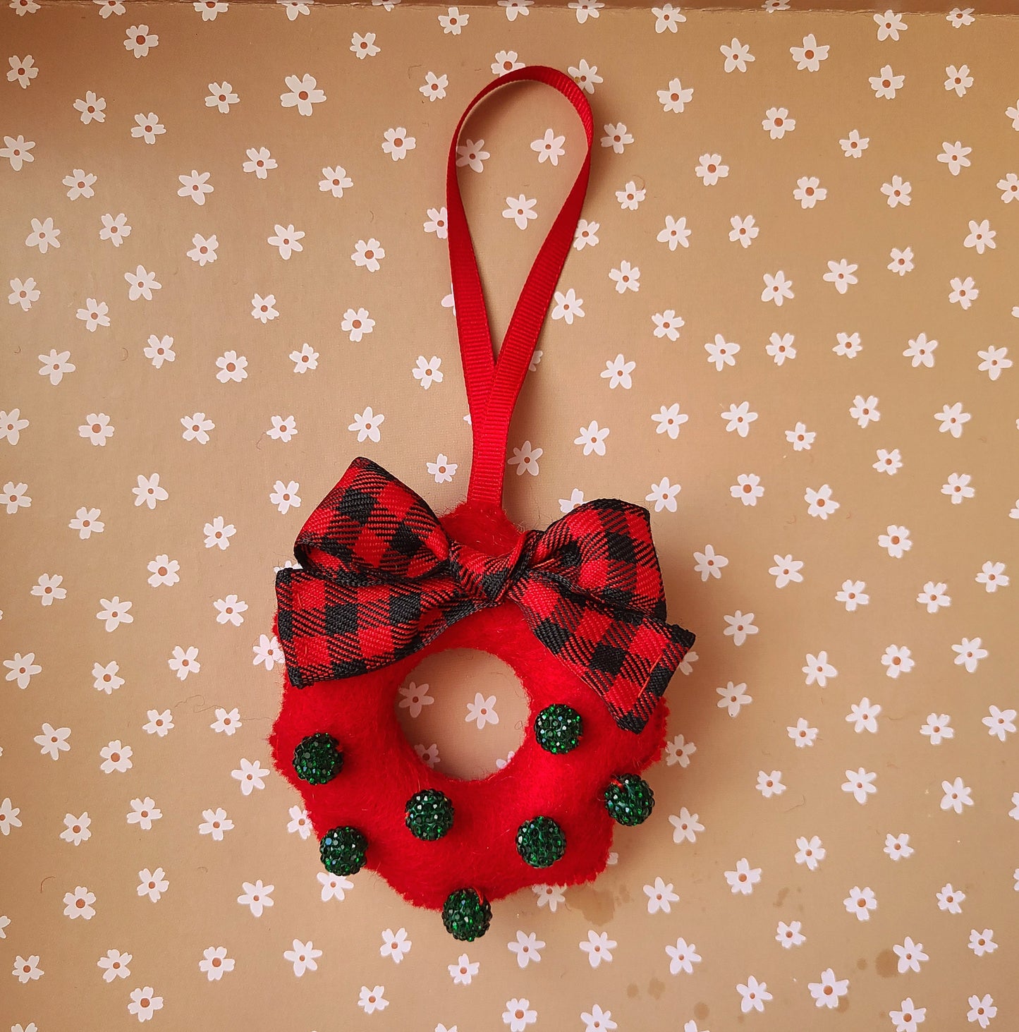 Handmade Wool Felt Wreath Ornament