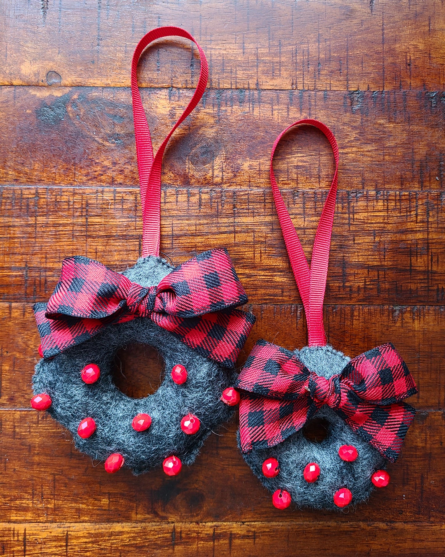 Handmade Wool Felt Wreath Ornament