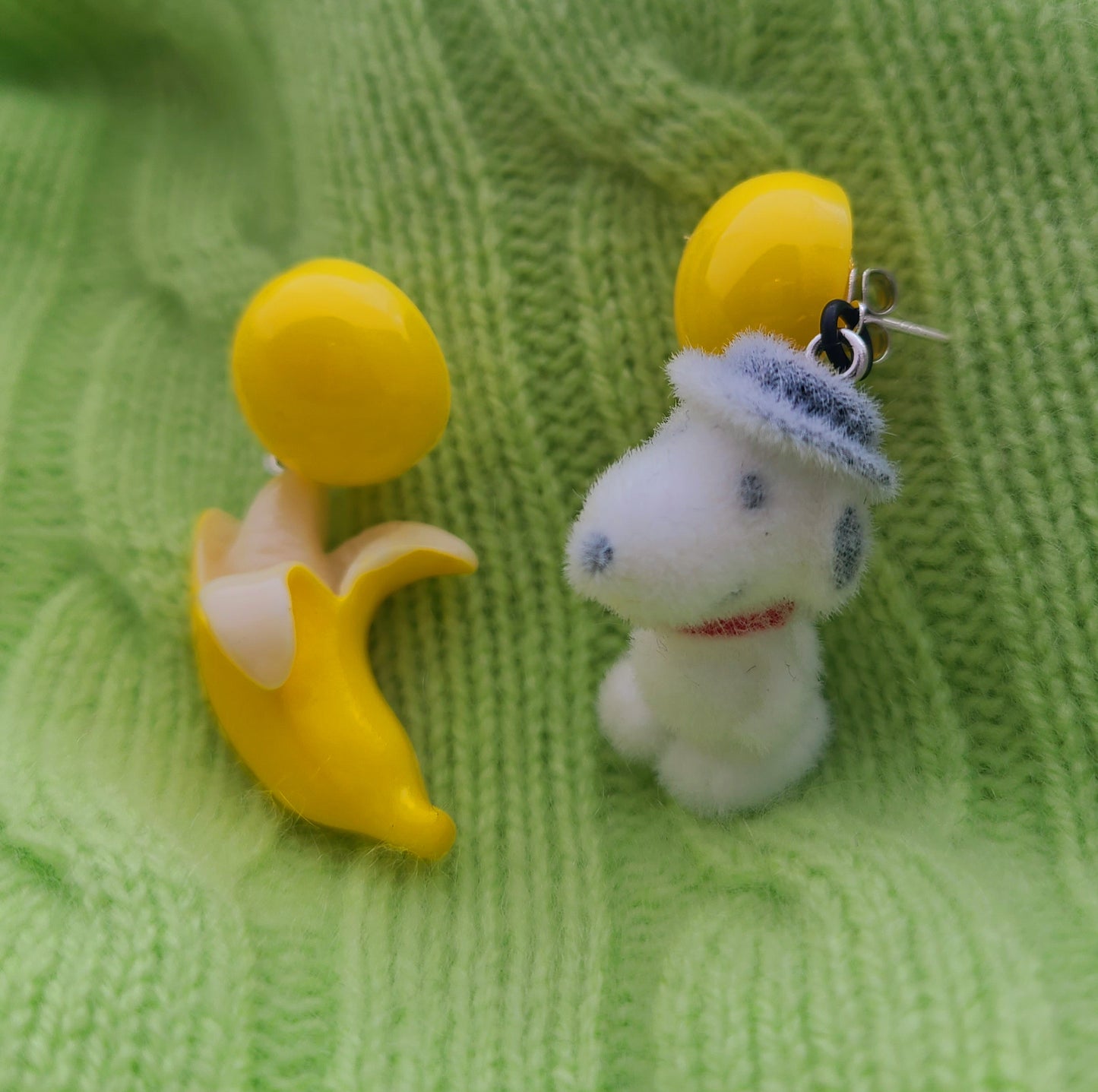 Banana and Snoopy Earrings
