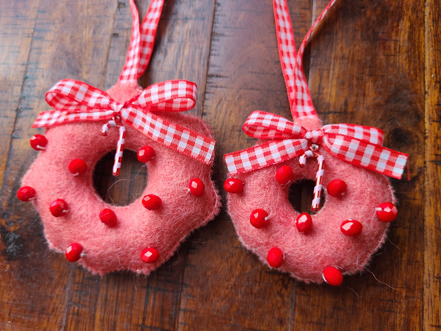 Handmade Wool Felt Wreath Christmas Ornament