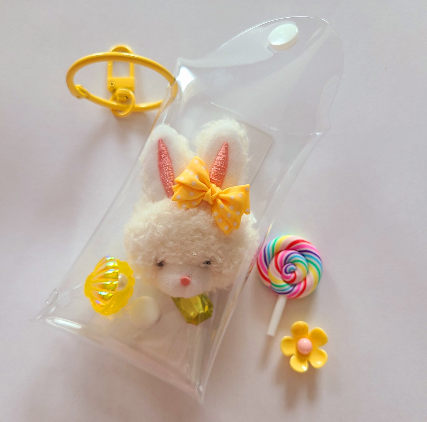 Clear Bag With Cuties Keychain Charm