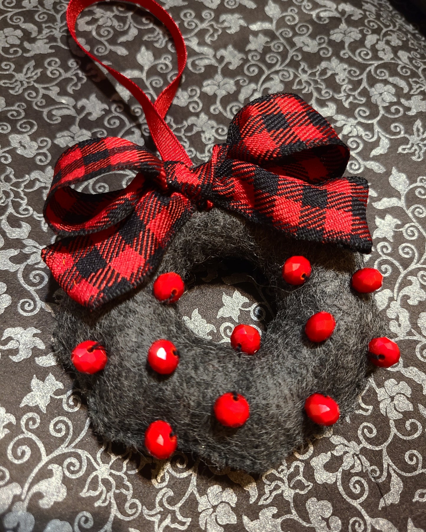 Handmade Wool Felt Wreath Ornament