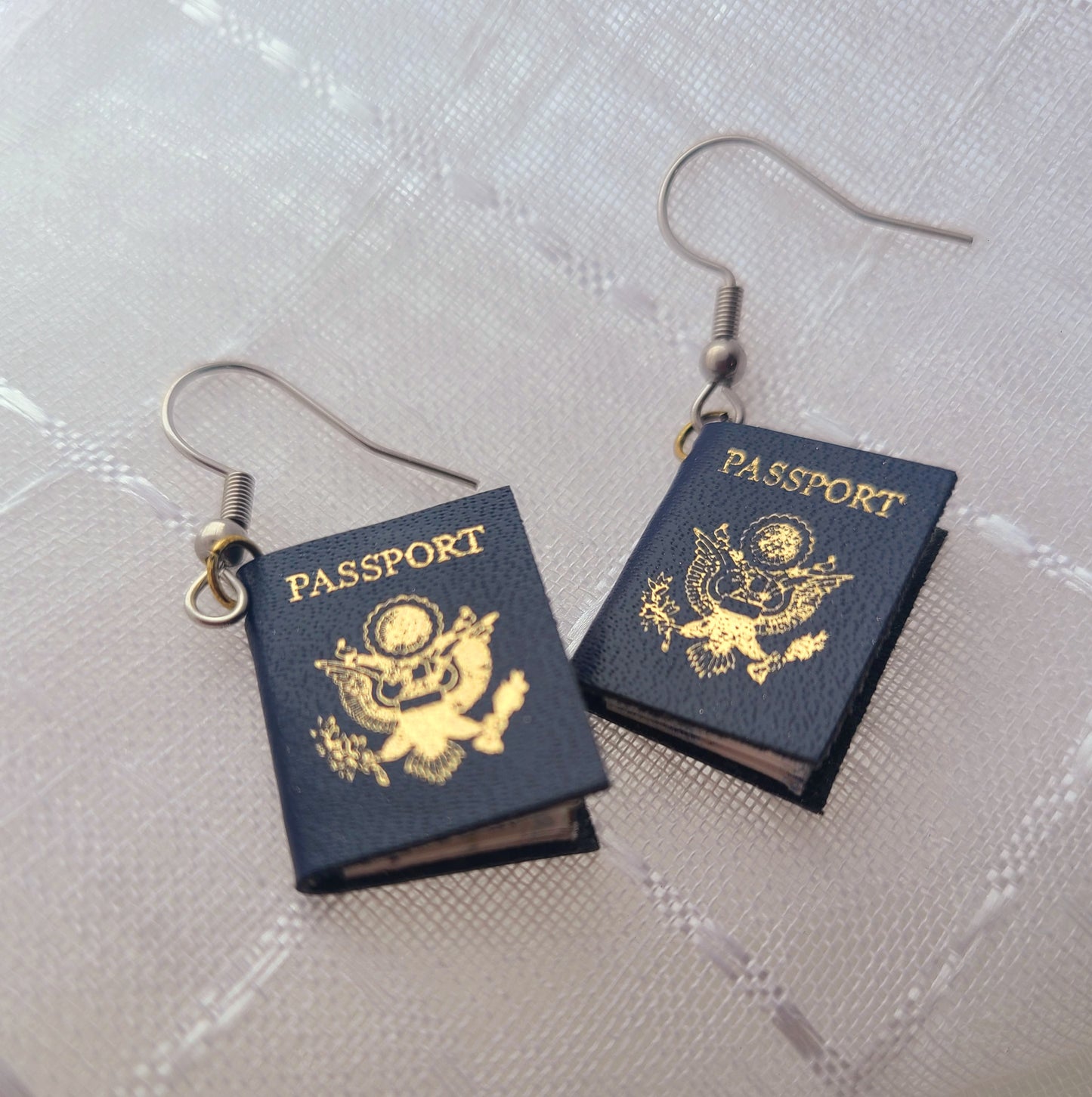 US passport earrings