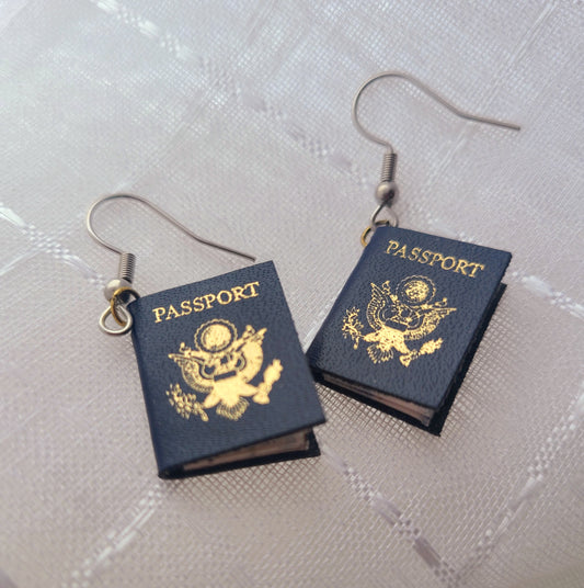 US passport earrings